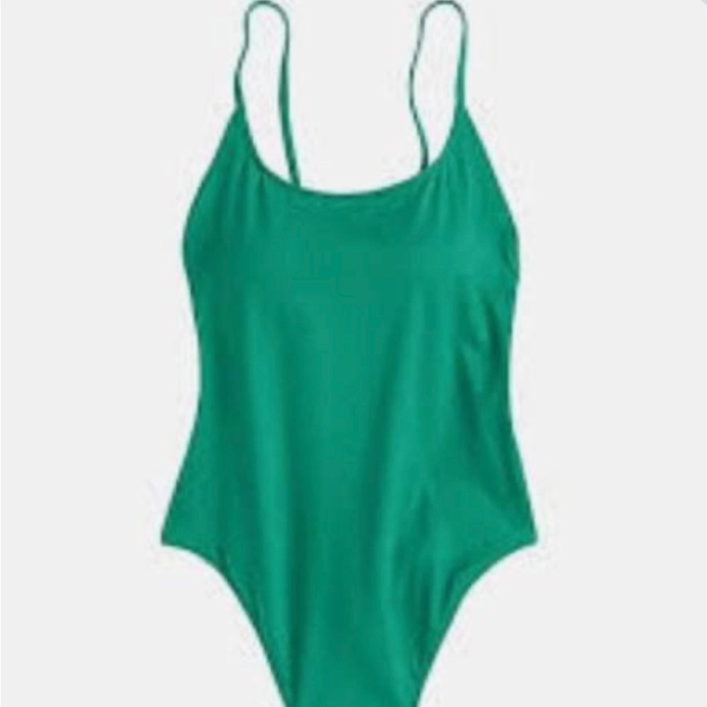 J.CREW PLAYA NEWPORT SUPER-SCOOPBACK ONE-PIECE SWIMSUIT JADE size medium